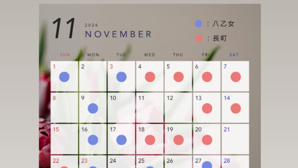 2026年11月レッスン予定